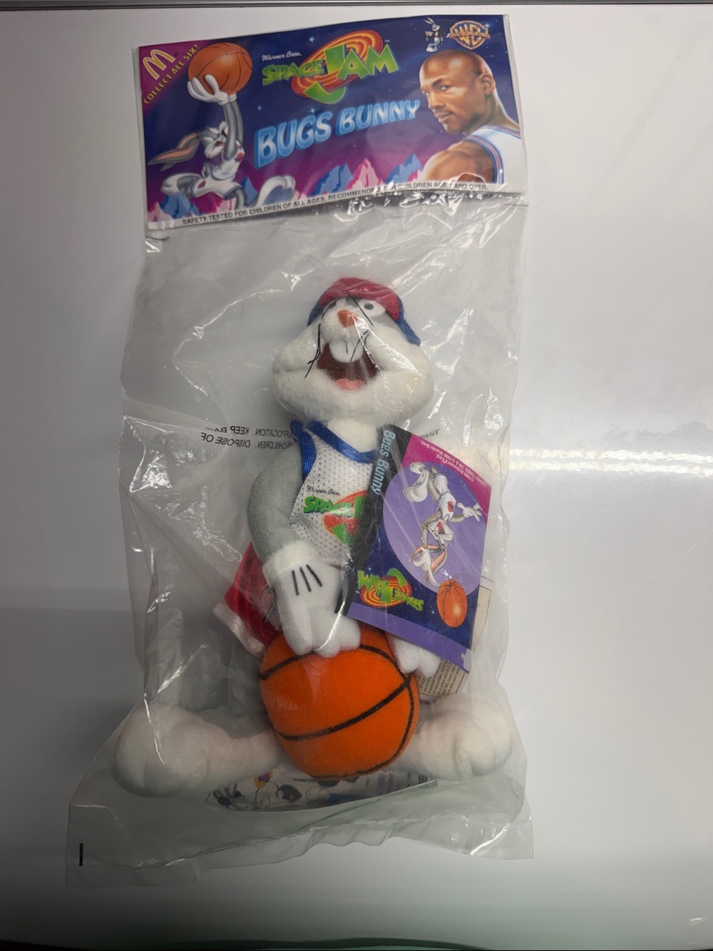 McDonald's Space Jam Bugs Bunny Plush - White, Orange, Blue, Red